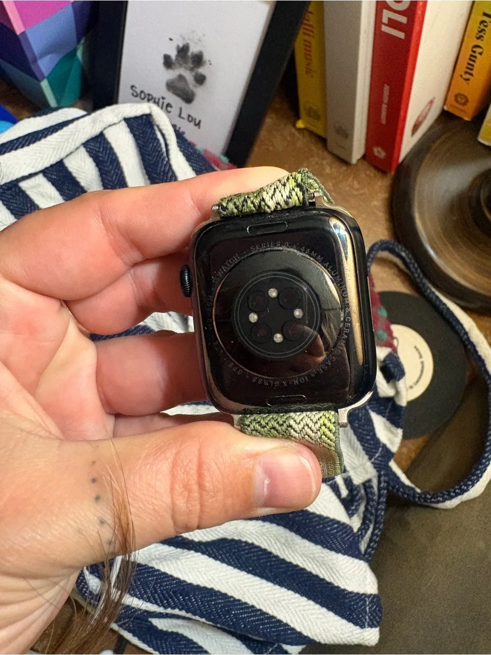 AppleWatch Series 9, NEW CONDITION with Olive Green Woven Band